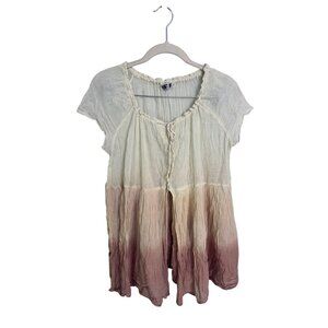 Punky hip top size L fairy‎ grunge cottage core boho chic granola dip dye